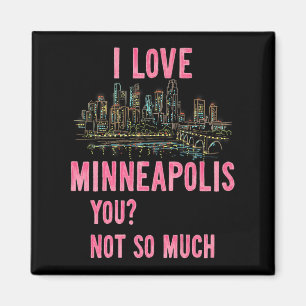 Imán Funny Minneapolis Minnesota Night Skyline Vintage