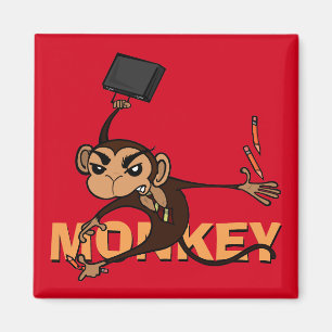 IMÁN FUNNY MONKEY SQUARE MAGNET