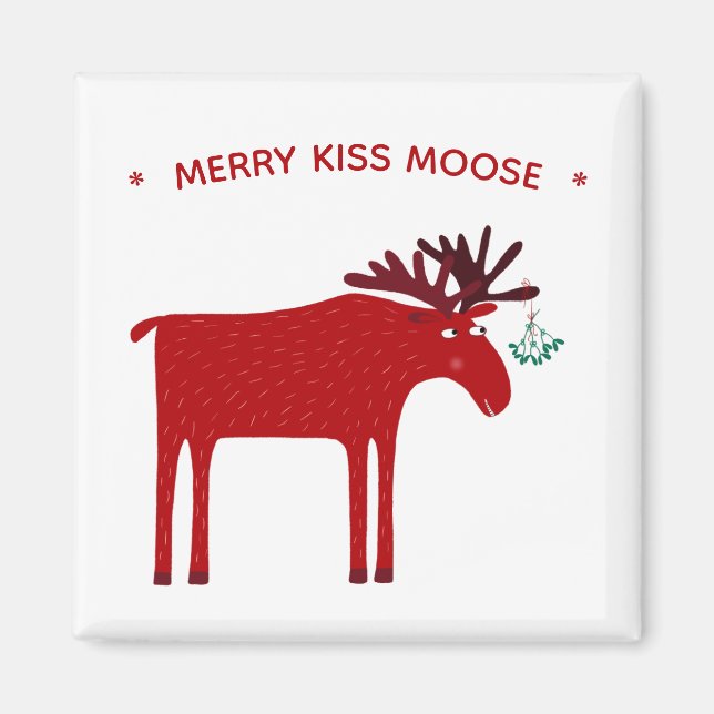 Imán Funny Moose Holiday (Frente)