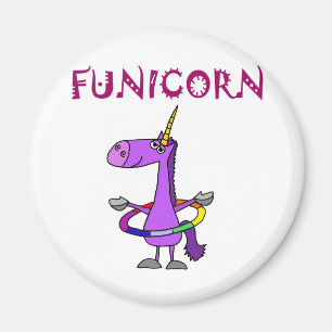 Imán Funny morado Unicornio con Hula Hoop