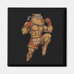 Imán Funny Muay Thai Capybara Artes marciales de boxeo 