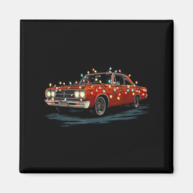 Imán Funny Muscle Car Christmas Graphics Lights Lover  (Frente)