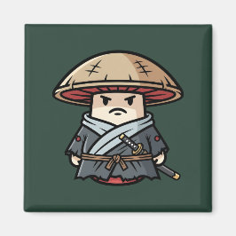 Imán Funny Mushroom Ronin Wandering Samurai Illustratio