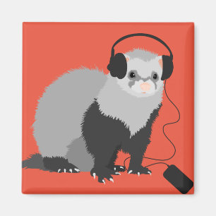 Imán Funny Music Lover Ferret