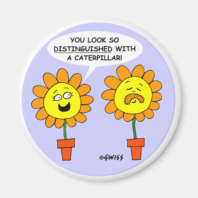 Imán Funny Mustache Personalizado Round Magnet (Frente)
