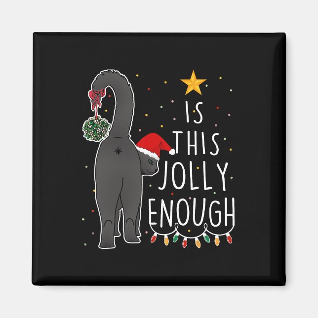 Imán Funny Navidades De Gatos Negros Es Esta Mujer Sufi (Frente)