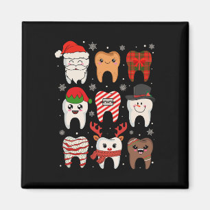 Imán Funny Navidades dentales Teeth Cute Xmas Dentista 