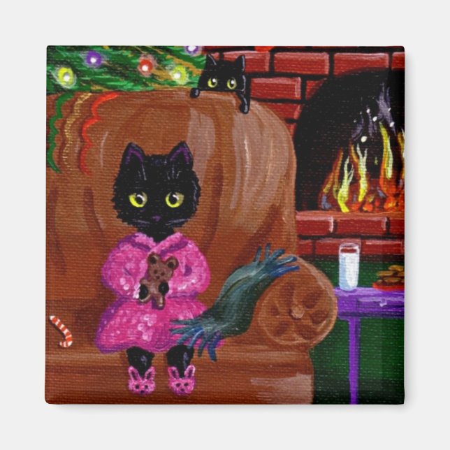 Imán Funny Navidades Gato Regalo Regalo Regalo Creation (Frente)