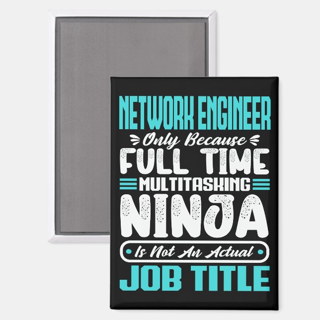Imán Funny Network Engineer Job Title Professionals (Anverso/Reverso)