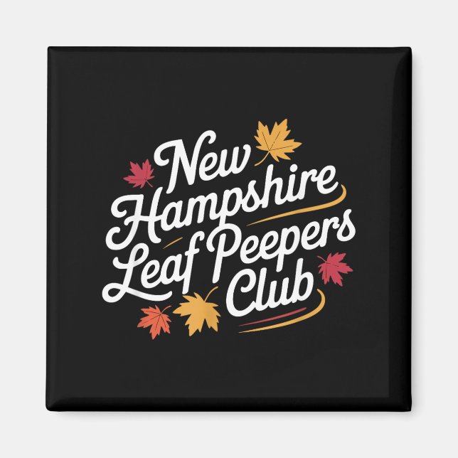 Imán Funny New Hampshire Leaf Er's Club Autumn Fall Lea (Frente)