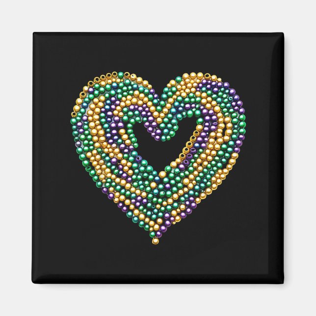Imán Funny New Orleans Beads Heart We Stand Nola Strong (Frente)