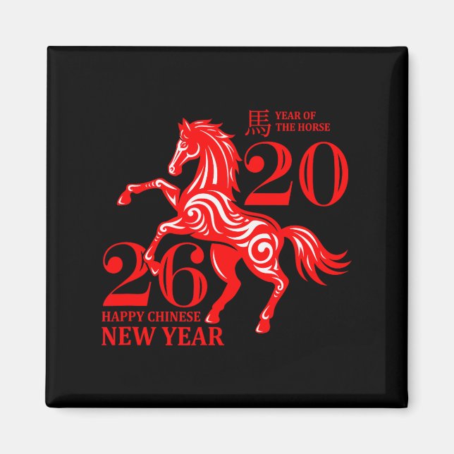 Imán Funny New Years - Happy Chinese New Year 2026 - Fi (Frente)