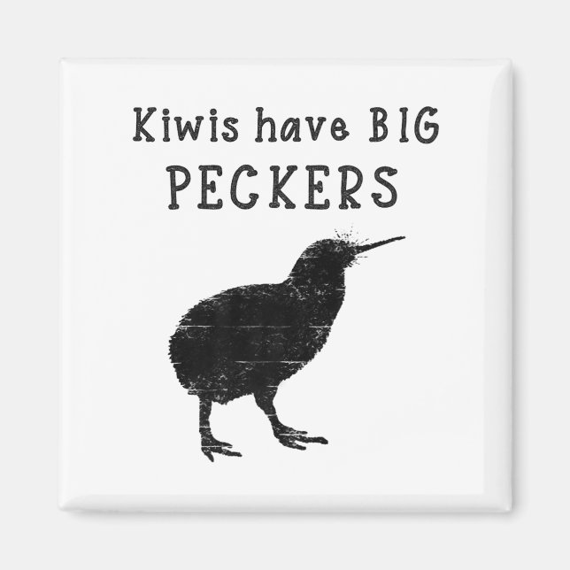 Imán Funny New Zealand Quote Kiwis Have Big Peckers Quo (Frente)