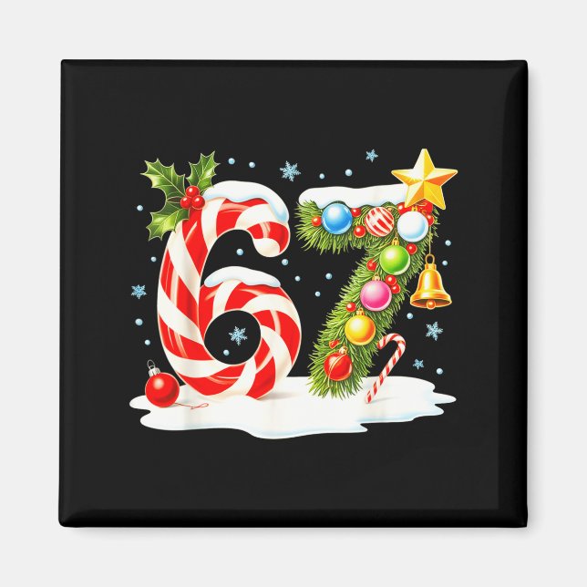 Imán Funny Nice Naughty 6 7 Christmas 67 Meme Xmas Boys (Frente)