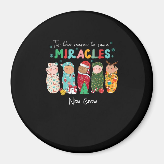 Imán Funny Nicu Enfermera Navidades de Apreciación de E (Frente)