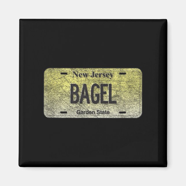 Imán Funny Nj State Vanity License Plate Bagel  (Frente)