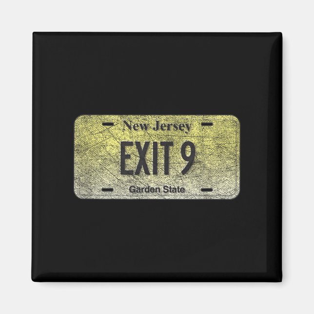 Imán Funny Nj State Vanity License Plate Exit 9  (Frente)