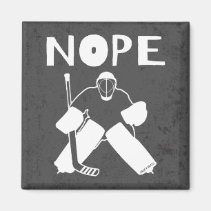 Imán Funny Nope Hockey Goalie