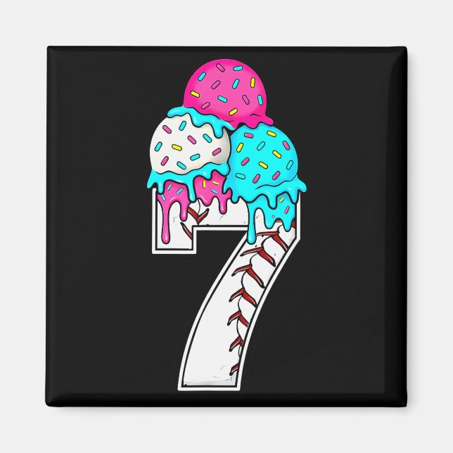 Imán Funny Number 7 Baseball Drip 67 Meme Costume Coupl (Frente)