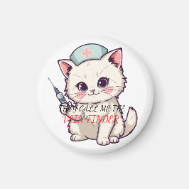 Imán Funny Nurse Cat The Vein Finder Personalized