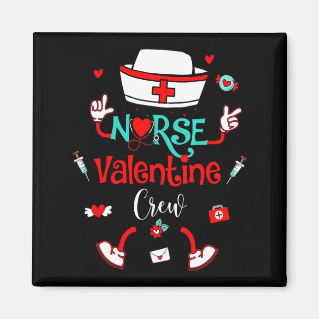 Imán Funny Nurse Valentines Day Nurse Crew Family Group (Frente)