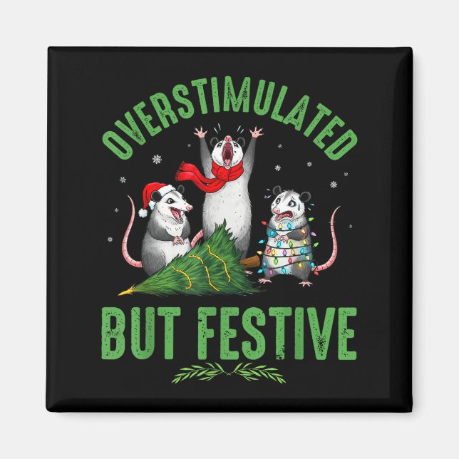 Imán Funny Overstimulated But Festive Christmas Ssum Ho (Frente)