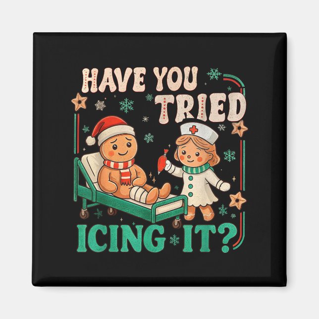 Imán Funny Pain Scale Have You Tried Icing It Gingerbre (Frente)