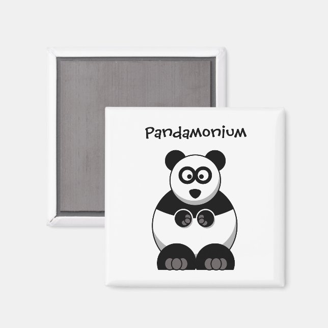 Imán Funny Pandamonium Panda Personalizado, Cute Stress (Anverso/Reverso)