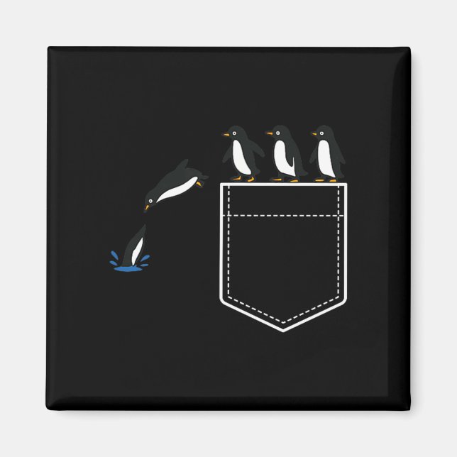 Imán Funny Penguin Cket Cute Diving Penguin Animal Love (Frente)