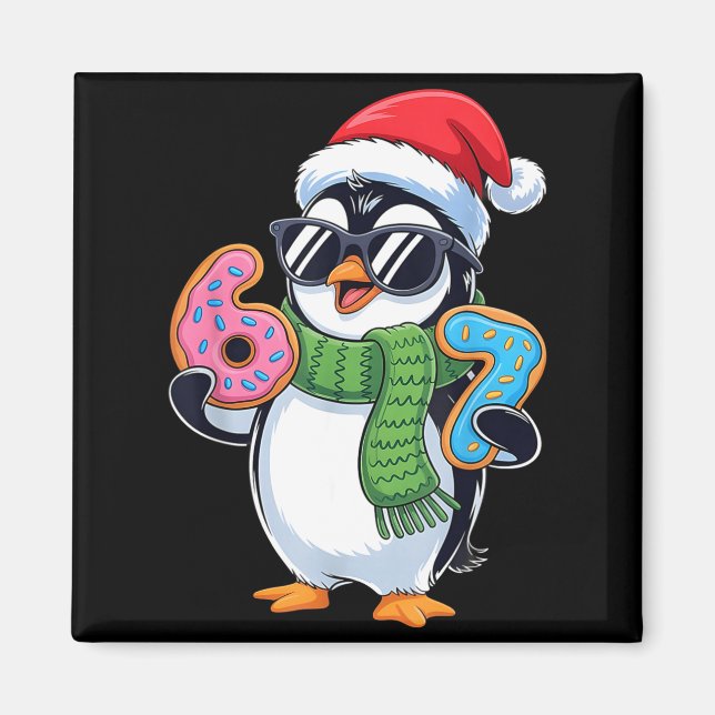 Imán Funny Penguin Six Seven 67 Ice Cream Christmas Boy (Frente)
