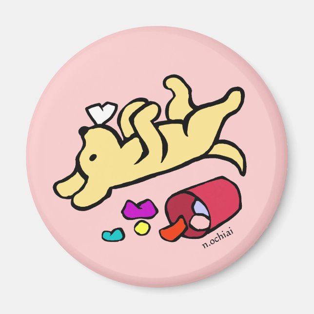 Imán Funny Personalizado Amarillo Labrador (Frente)