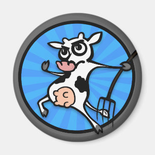 IMÁN FUNNY PERSONALIZADO COW ROUND MAGNET