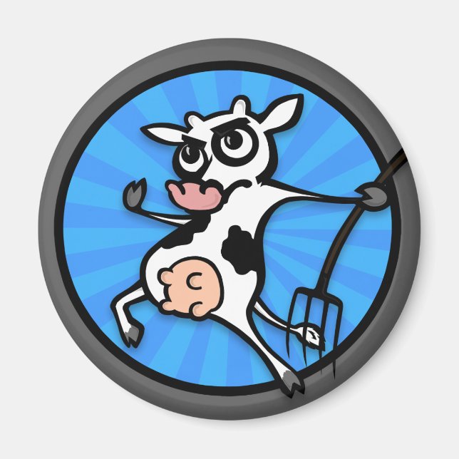 IMÁN FUNNY PERSONALIZADO COW ROUND MAGNET (Frente)