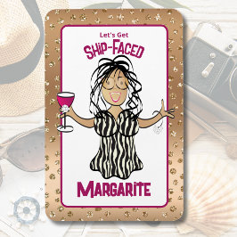Imán Funny Personalizado Cruise Female Vacation Gold Sp