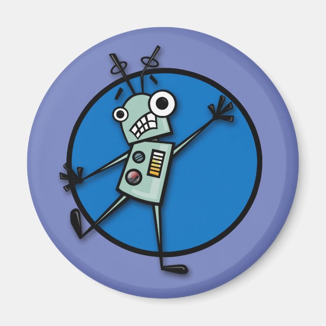 IMÁN FUNNY PERSONALIZADO ESTILO ROBOT ROUND MAGNET (Frente)