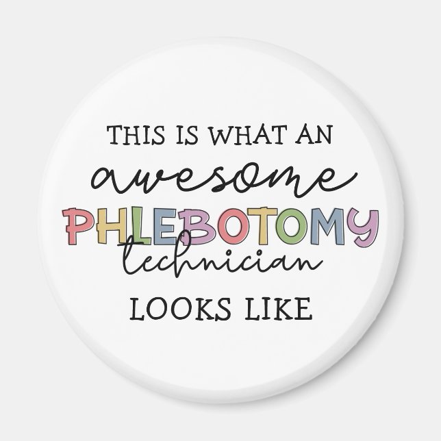 Imán Funny Phlebotomy Technician impresionante PBT (Frente)