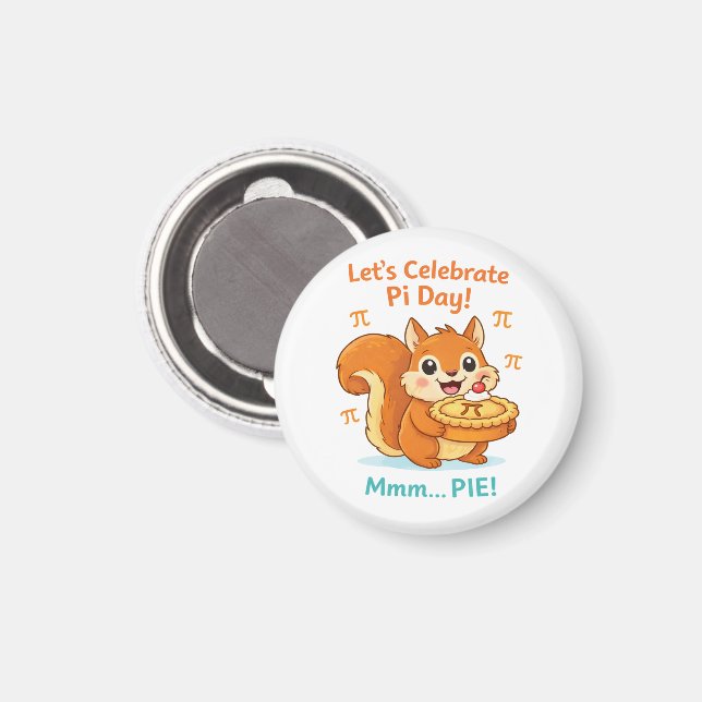 Imán Funny Pi Day Animal with Pie – Math Lover Gift (Anverso/Reverso)