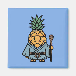 Imán Funny Pineapple Sensei Master Samurai Illustration