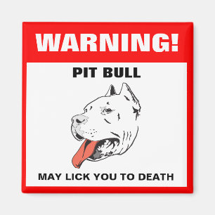 Imán Funny Pit Bull Advertencia Fridge Magnet