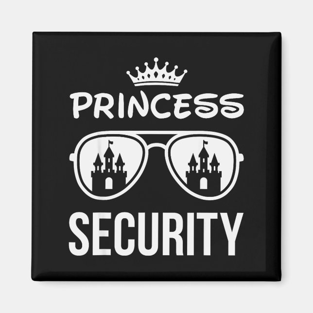 Imán Funny Princess Security Design Castle Sungles Fami (Frente)