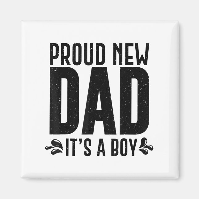 Imán Funny Proud New Dad It's A Boy Gift For Men Cool N (Frente)