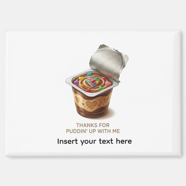 Imán Funny Pudding Pun Personalized Name Thanks For Pud (Anverso)