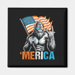 Imán Funny Punk Rock Sasquatch Bigfoot Uu Bandera Meric