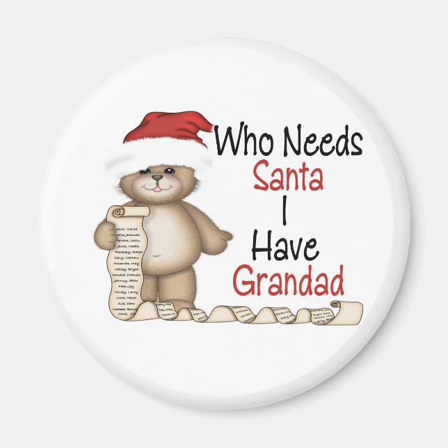 Imán Funny Quien Necesita Santa Grandad (Frente)