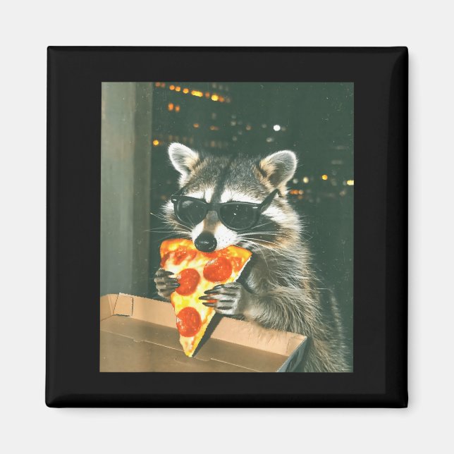 Imán Funny Raccoon Eating Zza Animal Meme Men Women Kid (Frente)