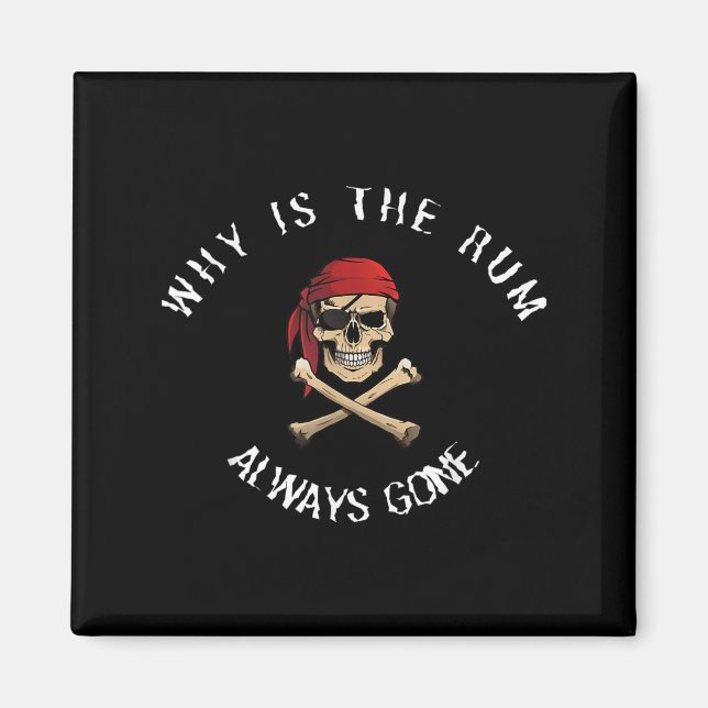Imán Funny Rate Quote - Why Is The Rum Always Gone_ , S (Frente)