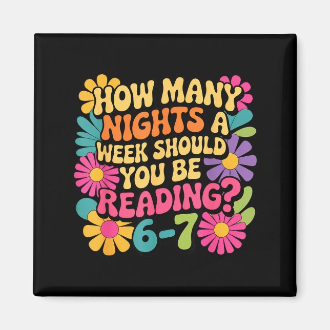 Imán Funny Reading Book Teacher 67 Six Seven Meme  (Frente)