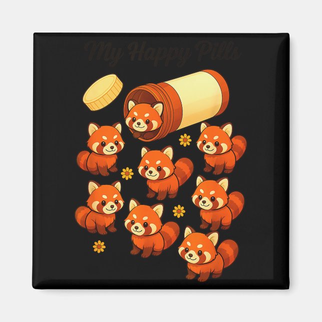 Imán Funny Red Panda My Happy Lls Animal Lover Boys Gir (Frente)