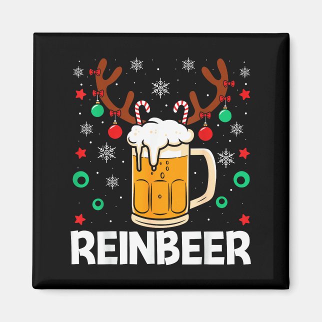 Imán Funny Reinbeer Winedeer Beer Wine Matching Couples (Frente)