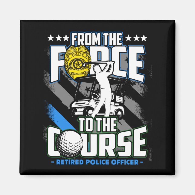 Imán Funny Retired Lice Officer Golf Retirement Gift  (Frente)